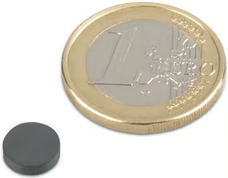 Μαγνήτης Δίσκος Φ8x2mm Φερρίτης Δύναμη Έλξης 150γρ