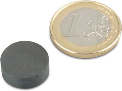 Magnet Scheibe Φ15x5mm Ferrit Haftkraft 550g
