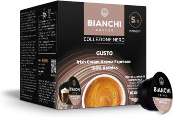 Bianchi Coffee Капсули Еспресо Аромат На Айриш Крем Лешник Съвместими С Машина Dolce Gusto 16 Бройки