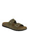 Leder Herrensandalen in Grün Farbe