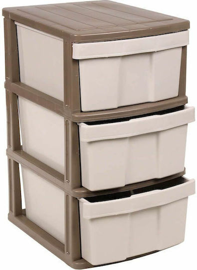 Homeplast Τάρα Συρταριέρα Πλαστική 3 Θέσεων Μπεζ 50x40x77cm