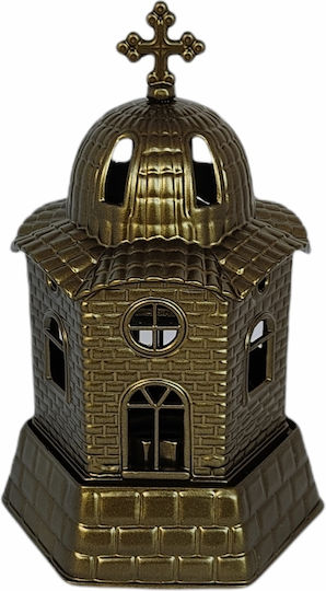 Vigil Oil Lamp Tabletop Metallic Brass Oil Church Green Color Size 17x11 cm