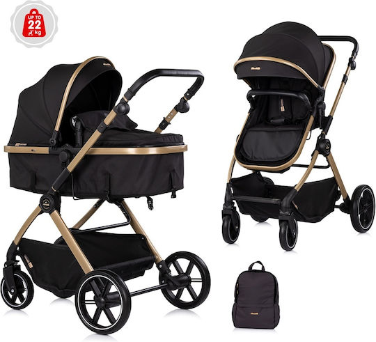 Chipolino Pearl Reversible 2 in 1 Baby Stroller Suitable for Newborn Noir