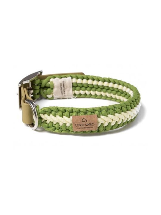 Unicord Handmade Dog Collar Collar Rugby Ball Green Yellow Pastel 30-36cm Small