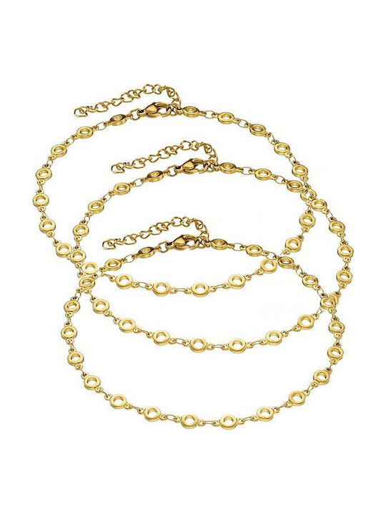 Verorama Set Neck Chains Made of Gold Plated Stainless Steel Thin Thickness 4.5mm