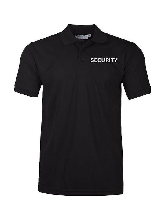 Men's Dry Fit Polo Shirt Security Print Black