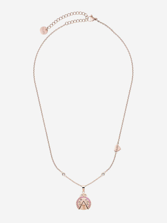 Alviero Martini 1a Classe Halsketten Doppelter Gouri aus Rosa Vergoldetem Stahl