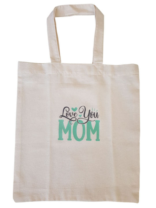 Jeenie Handmade Fabric Shopping Bag Print Love You Mom Tsa080
