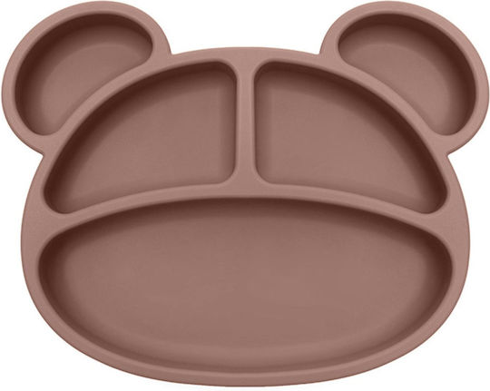 Tedsy Children's Food Plate Made of Gray Silicone