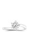 Chrilia Single Stone Ring From 18K White Gold With Diamond