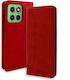 Bodycell Book Synthetic Leather Leather Red (Motorola Edge 70)