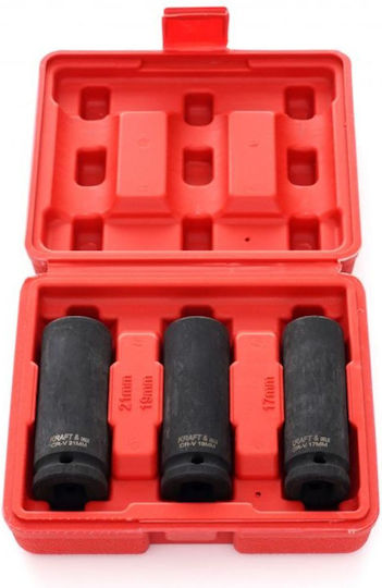 Kraft&dele Kd11750 Impact Sockets Set 17 21 Mm ½" 3 Pieces