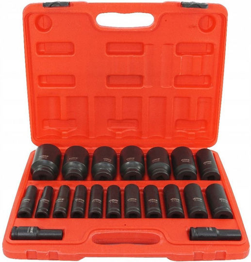 Verke V39463 Extended Impact Socket Set 1/2" 10-38 Mm 20 Pieces