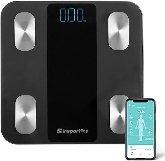 inSPORTline Smart Ζυγαριά 180kg με Bluetooth Μαύρη 30430