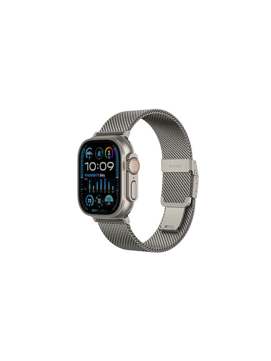AmazingThing Titan Premium Метална Каишка Apple Watch 38 40 41 42 44 45 46 49 мм Сребриста