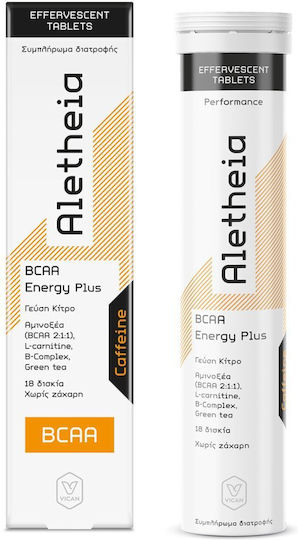 Aletheia Bcaa Energy Plus 2000mg 330ml 1 Ταμπλέτες 18 Αναβράζοντα Δισκία Energy