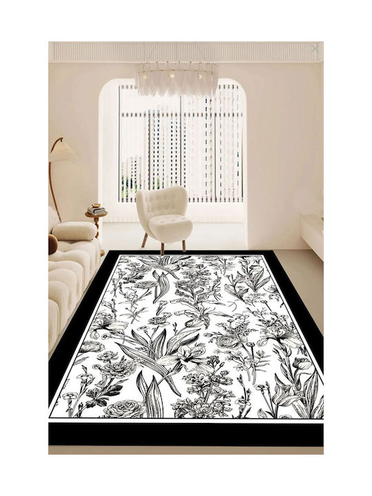 Conceptum Hypnose Fochel Rectangular White-Black Rug 60x100cm