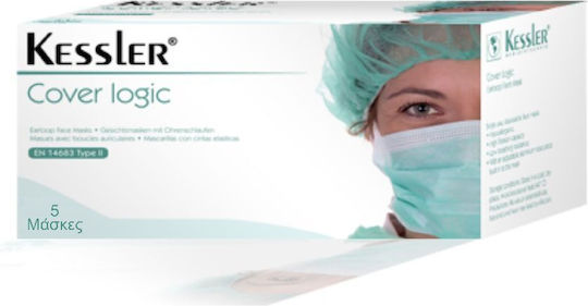 Kessler Protective Mask Non-Reusable Surgical Light Blue 5 Pieces