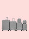 Homeone Hard Gray Travel Suitcases with 4 Wheels Set of 6 Pieces