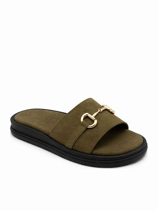 Elenross Sandale Casual Damă Flatforme Verzi