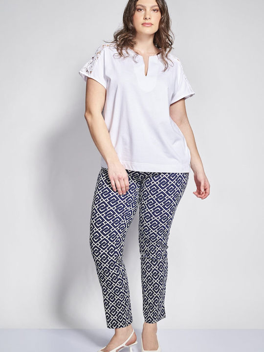 Pantalon Dama Albastru Costum Lejer Fit