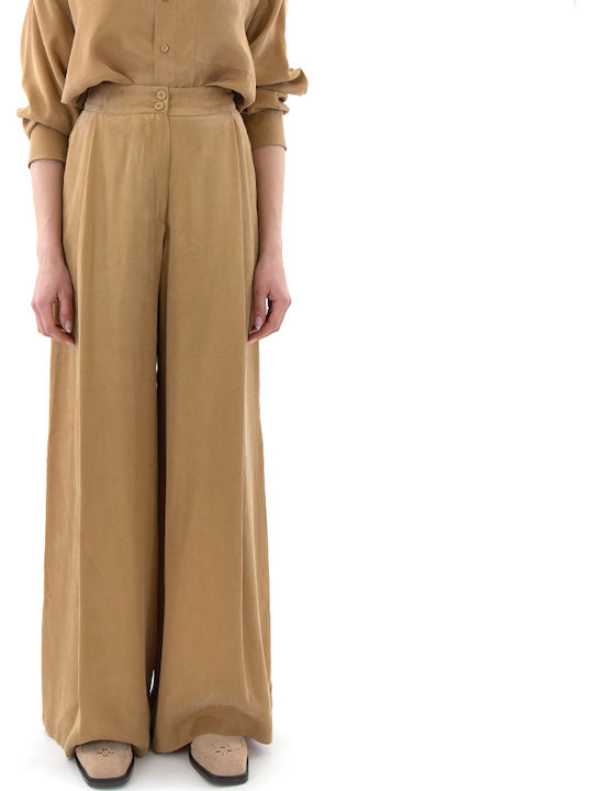 Zoya Pants Women's High Rise Fabric Trousers with Rubber Band Gold Zoya Pants Women's High Rise Fabric Trousers with Rubber Band Gold