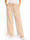 Women's Fabric Trousers in Regular Fit Beige SS-J172875-26TR-Beige