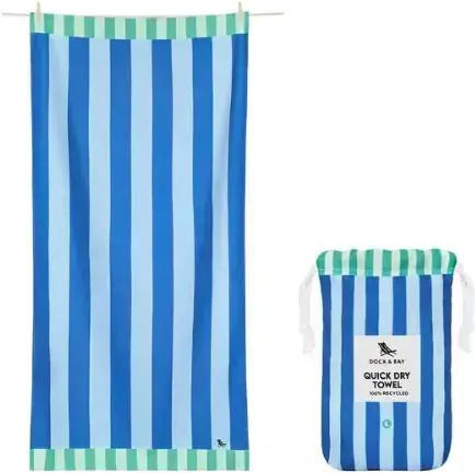Dock & Bay Quick Dry Микрофибърна Кърпа За Тяло Синя 200x90см