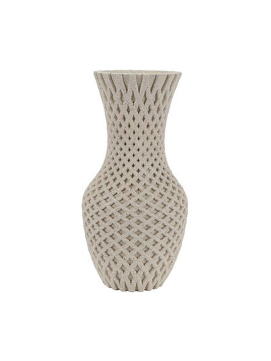 Decorative Polyresin Vase Beige 14x14xH26cm