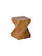 Wooden Living Room Stool Twister Natural Shade 30x30x45cm