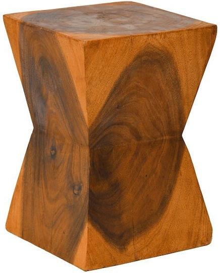 Living Room Wooden Stool Clepsydra Natural Shade 31x31x45cm