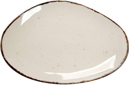 Espiel Terra Cream Shallow Oval Plate Porcelain Beige 36x24.5cm 6pcs