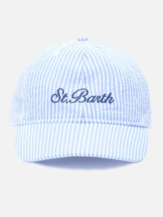 Mc2 Saint Barth Baseball Cap In Cotton Seersucker Basb0007/02687l