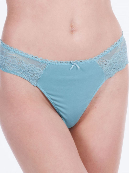 MEI Damen-Slip Brasil mit Spitze Türkis