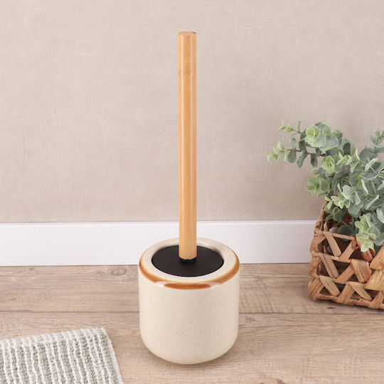 Perie De Toaletă Din Ceramică Bej Pentru Baie