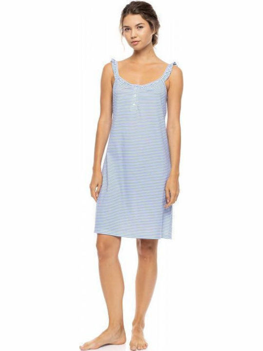 Pink Label Pink Label Sommer Damen Nachthemd Blau