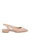 Suede Women's Ballerina Shoes Slingback With Strap in Beige Colour