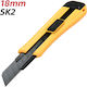Deli Safety Cutting Knife with Plastic Body and 18mm Blade Width Yellow