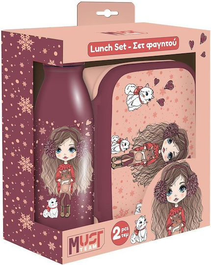 Must Team Girl Πλαστικό Παιδικό Σετ Φαγητού 0.8lt