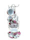 Set 6 Coffee Cups Porcelain "Cottage Garden" Chrome Base 110ml R10057-192