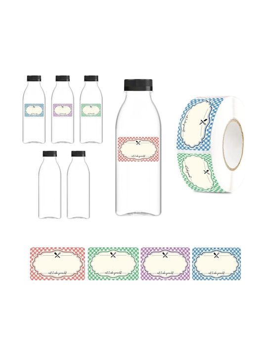Wasserflasche Kunststoff mit Schraubdeckel Transparent 500ml 6 Stücke