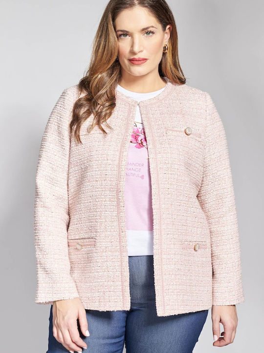 Parabita Sacou Dama Tweed Cu Talie Roz Parabita Sacou Dama Tweed Cu Talie Roz