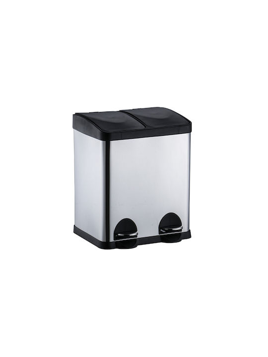 Doppelmülleimer Homefit 15+15lt Silber