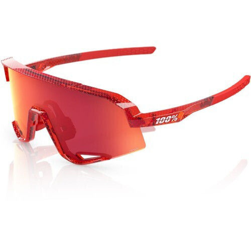 100% Cycling Glasses Slendale with Red Frame and Mirror Photochromic Lenses