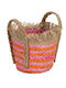 Dekoratives Korbweidenkorb mit Griffen Rosa 34x26cm