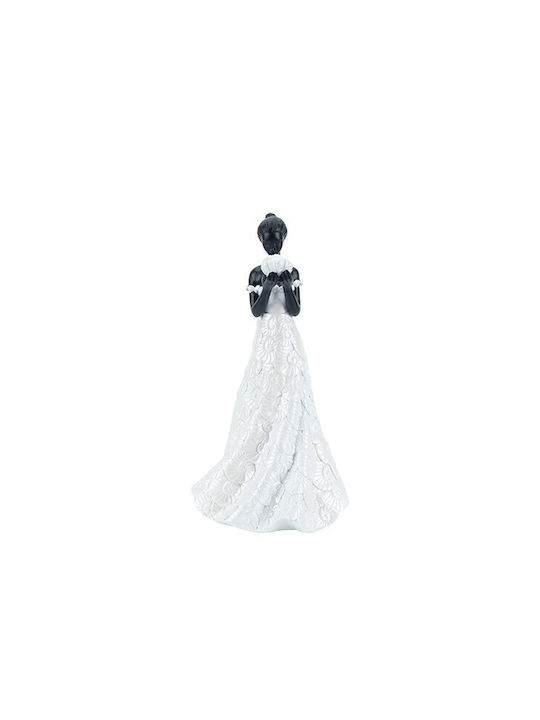 Estheti Home Woman Seashell White Polyresin White Black 15x12x29cm 819-01613