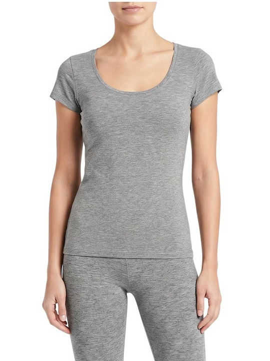 Short Sleeve Gray Melange Women's T-Shirt