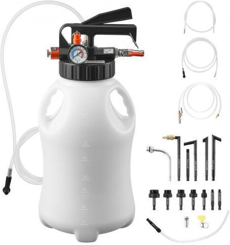 Vevor Transmission Fluid Pump 8 L Capacity Pneumatic Oil Fluid Extractor Atf Refill Dispenser Transfer Pump Wit 15 Atf Adapters Oil Extractor Dispenser Hdpe Tank Cars Boats