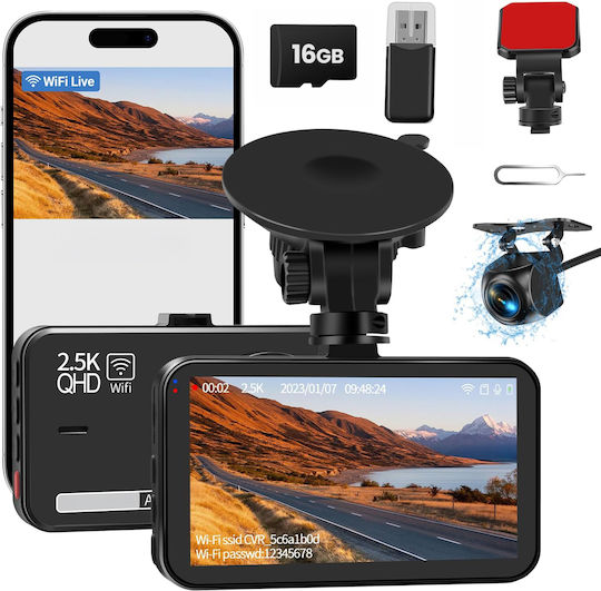 Set Cameră DVR Auto 1440P cu Ecran Wi-Fi și Cameră de Marșarier