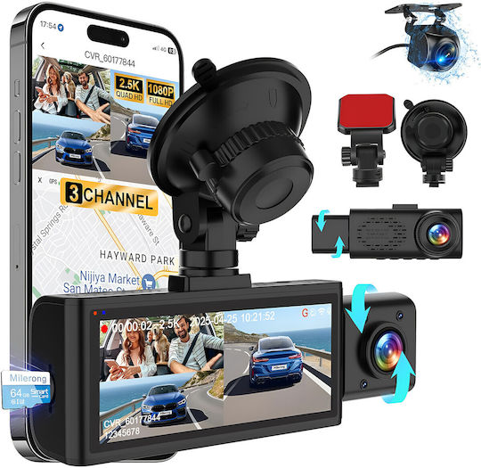 Set Cameră DVR Auto 1440P cu Ecran 3.16" Wi-Fi GPS și Cameră Marsarier